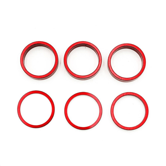 Bagues rehausse guidon rouge/or/bleu/noir x6 pcs
