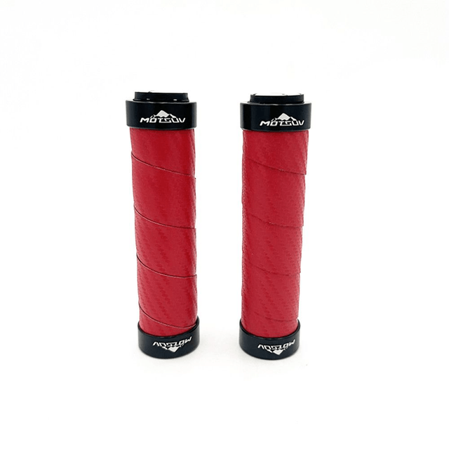Poignées style carbone bleu/noir/rouge (Rouge)
