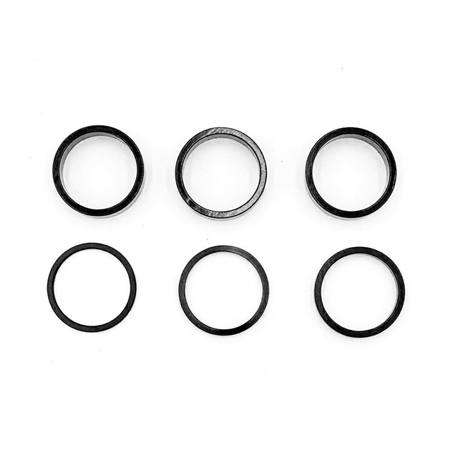 Bagues rehausse guidon rouge/or/bleu/noir x6 pcs (Noir)
