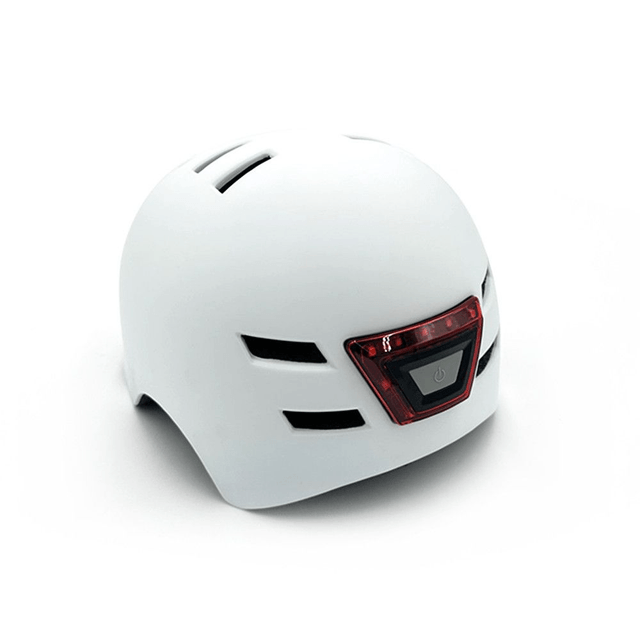 Casque trottinette blanc avec LED