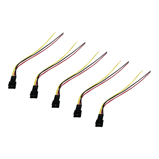 Prise JST 3 pin avec câble mâle x5